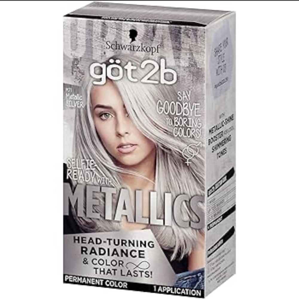 Schwarzkopf Got2B Metallic Silver Urban Greys Permanent Hair Dye‎ M71